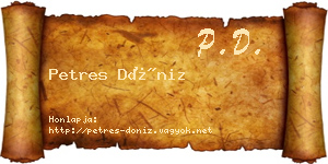 Petres Döniz névjegykártya