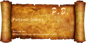 Petres Döniz névjegykártya